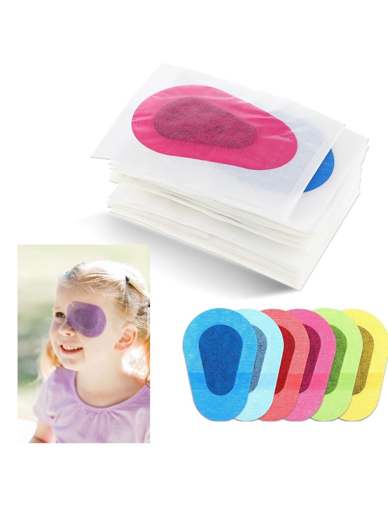 Generic 10 Pcs Adhesive Eye Pads for Children, Disposable Eye Patches for Amblyopia, Light Blocking, Eye Protection, 5 Assorted color  - Image 1