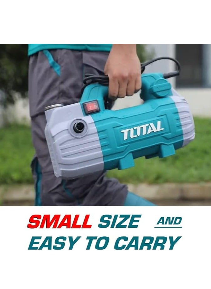 TOTAL Super Total Electric High-Pressure Washer 1500W - TGT11236 - 100Bar Pressure, 8m Metal Hose & Spray Gun Included| for Efficient Cleaning Cars, Home & Garden  - Image 3