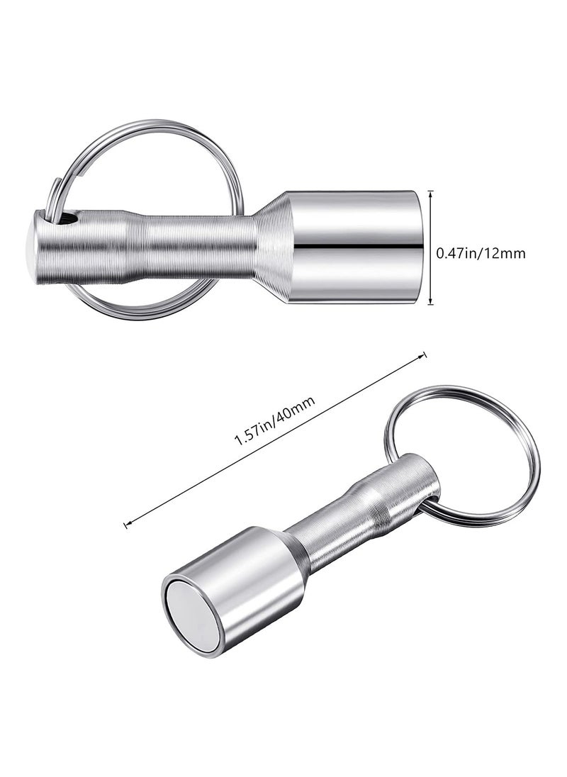 SYOSI - 6 Pieces Metal Magnet Keychain Magnetic Keychain Pocket Keyring Magnet Holder with Split Ring Jewelry Test Magnet for Metal Recyclers, Hobbyists and Collectors - Image 1