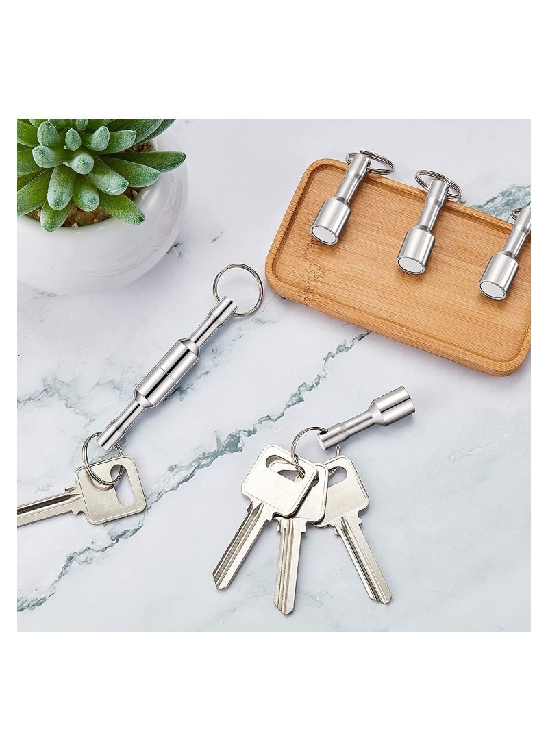 SYOSI - 6 Pieces Metal Magnet Keychain Magnetic Keychain Pocket Keyring Magnet Holder with Split Ring Jewelry Test Magnet for Metal Recyclers, Hobbyists and Collectors - Image 1