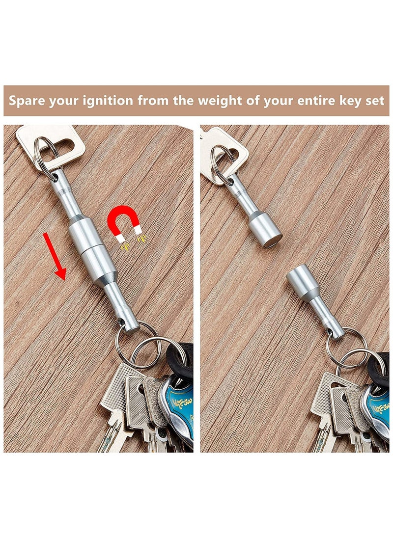 SYOSI - 6 Pieces Metal Magnet Keychain Magnetic Keychain Pocket Keyring Magnet Holder with Split Ring Jewelry Test Magnet for Metal Recyclers, Hobbyists and Collectors - Image 1