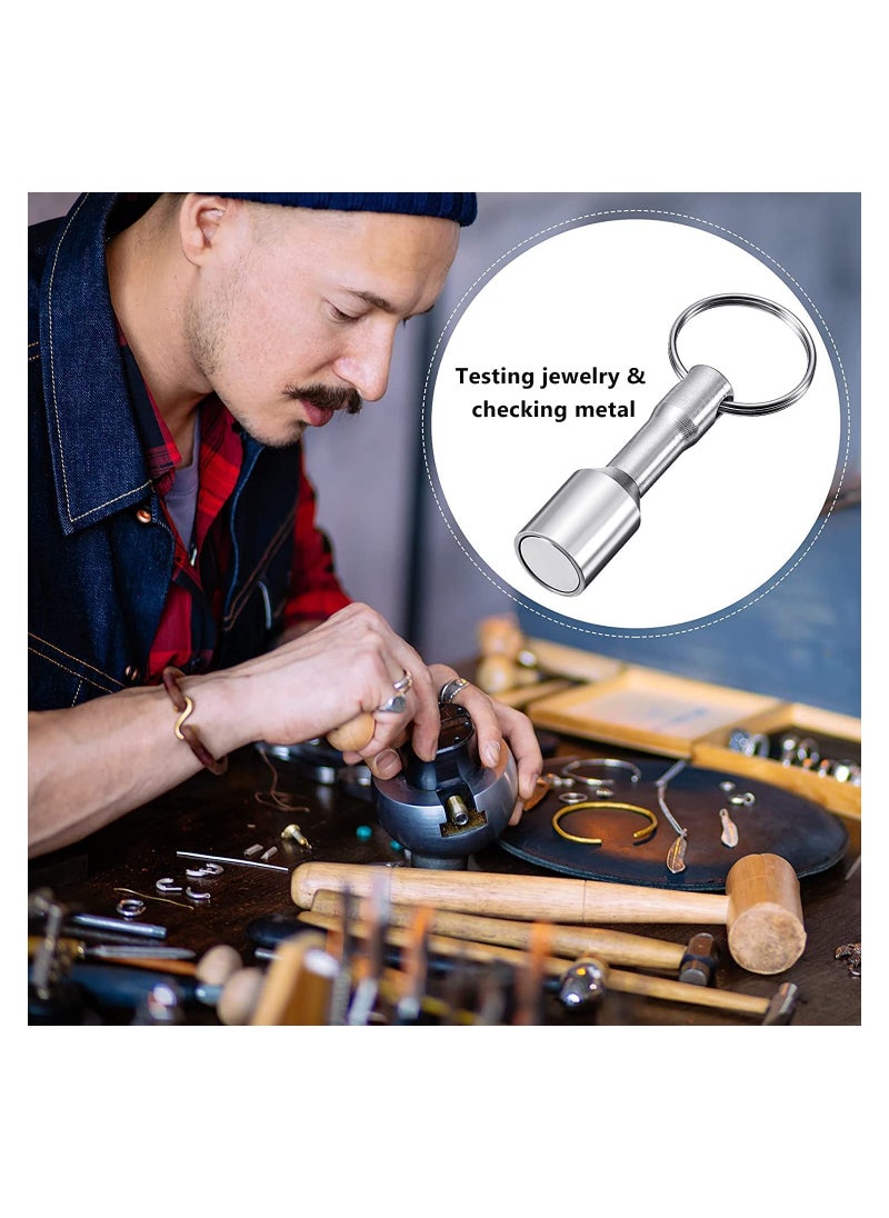 SYOSI - 6 Pieces Metal Magnet Keychain Magnetic Keychain Pocket Keyring Magnet Holder with Split Ring Jewelry Test Magnet for Metal Recyclers, Hobbyists and Collectors - Image 1