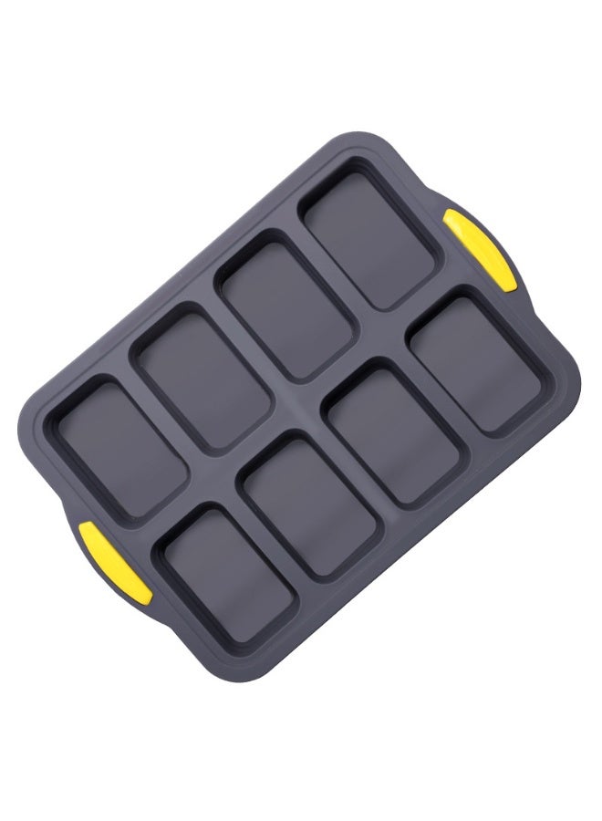 هومستر السيليكون صغيرة الخبز وعاء غير اللاصقة الخبز السيليكون وعاء للخبز 8-تجويف، صغيرة الموز الخبز وعاء مجموعة، غسالة صحون آمنة رمادية - Image 2