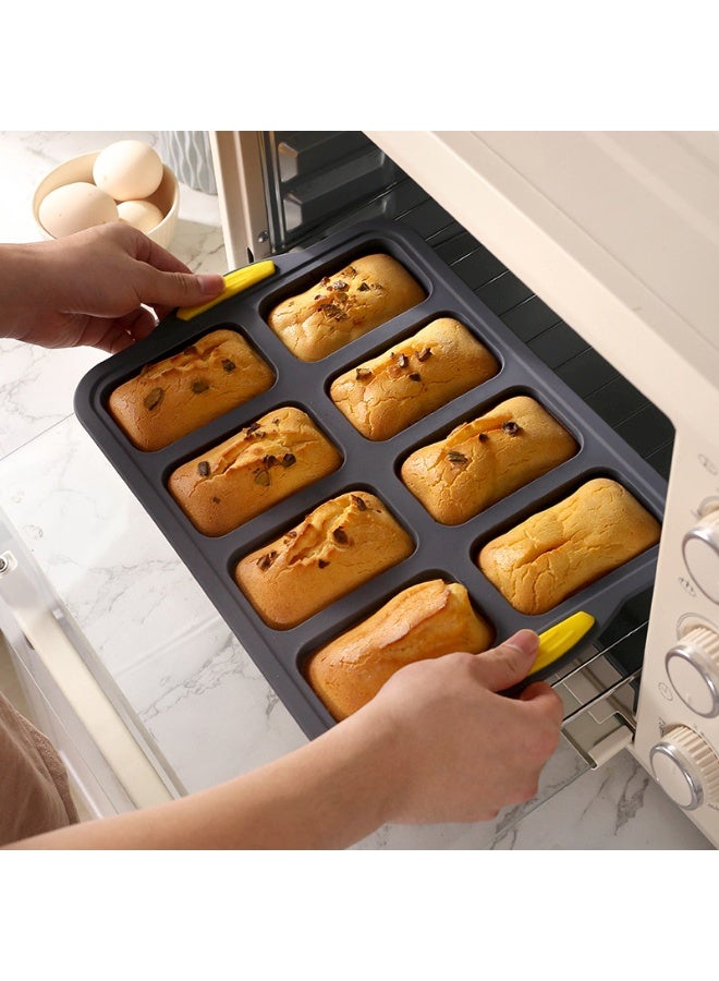 هومستر السيليكون صغيرة الخبز وعاء غير اللاصقة الخبز السيليكون وعاء للخبز 8-تجويف، صغيرة الموز الخبز وعاء مجموعة، غسالة صحون آمنة رمادية - Image 1
