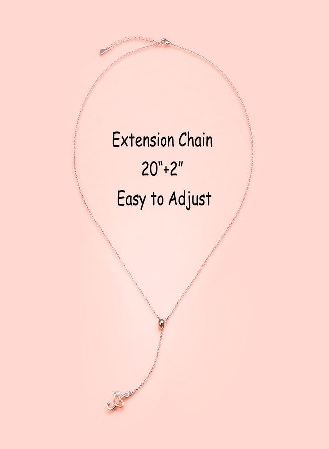 DAOCHONG 925 Sterling Silver Music Jewelry Treble Clef Pendant Adjustable Y Shaped Lariat Necklace for Women Graduation Gifts - Image 5