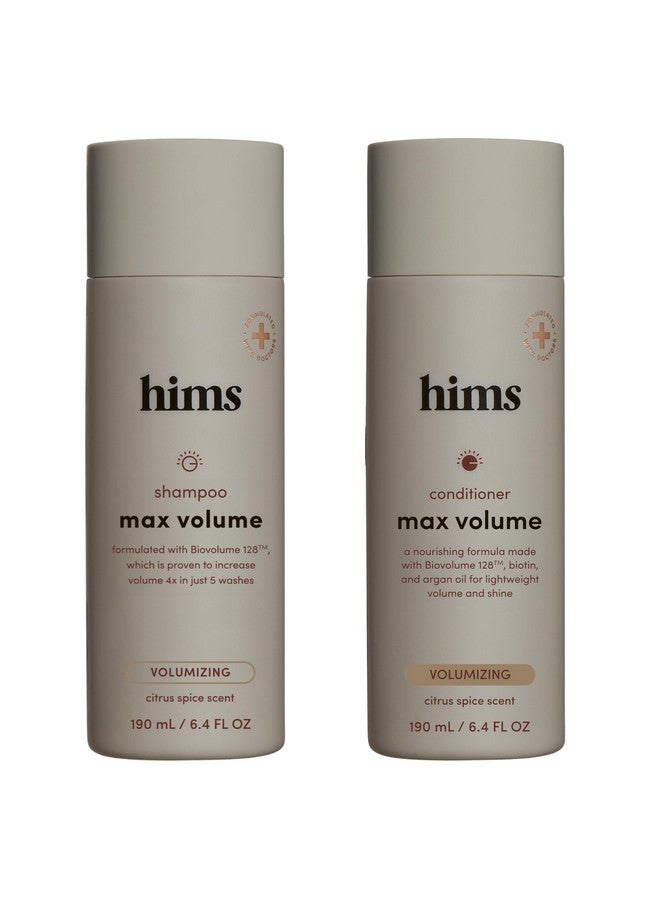HIMS & HERS Hims Max Volume Shampoo & Conditioner Pack - Volumizing Shampoo and Conditioner for Men - Citrus Spice - Men's Natural Shampoo & Conditioner - 2 x 6.4 fl oz Bottles - Image 1