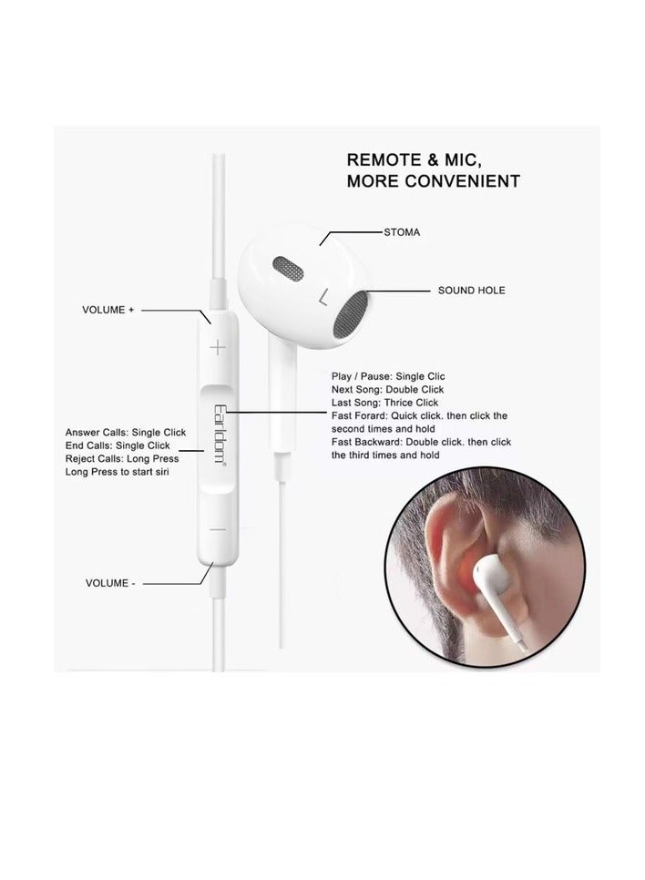 أيرلدوم سماعات أذن EARLDOM ET-E-60 داخل الأذن مع ميكروفون سماعات أذن سلكية مقاس 3.5 مم للهواتف الذكية التي تعمل بنظام iOS وAndroid وأجهزة الكمبيوتر المحمولة - Image 2