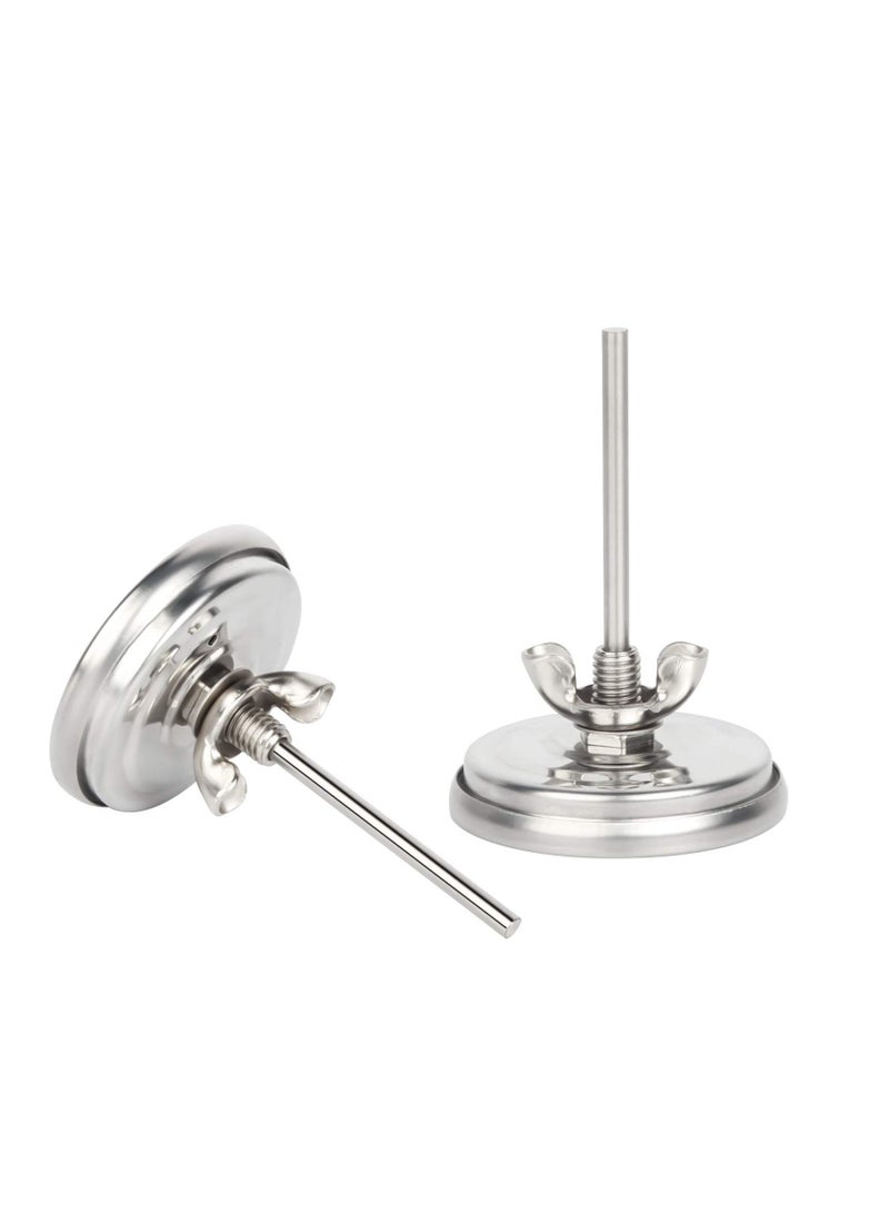 KASTWAVE BBQ Thermometer Temperature Gauge, 2Inch Stainless Steel Barbecue Charcoal Grill Smoker Temp Gauge Pit, Fahrenheit and Heat Indicator for Cooking Meat,Stainless Steel Temp Gauge (2Pack) - Image 2