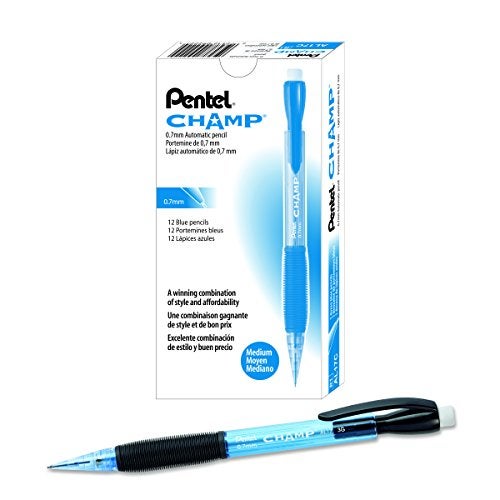 Pentel AL17C Champ Mechanical Pencil, 0.7 mm, Blue Barrel, Dozen - Image 3