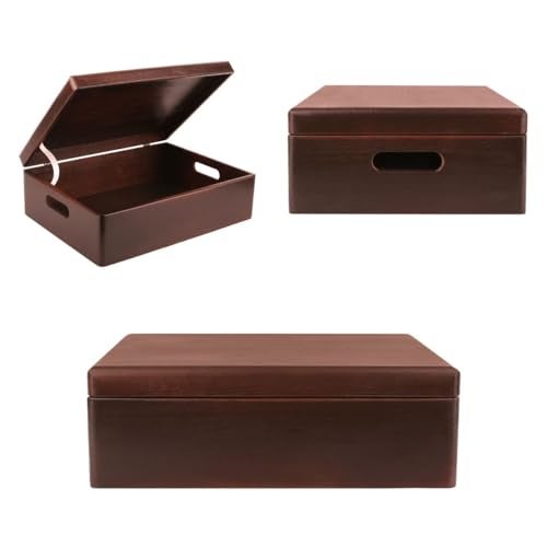 Creative Deco XL Brown Wooden Box Storage with Hinged Lid | 15.8 x 11.8 x 5.5 inches (+-0.5) | with Handles | Gift Box Kitchen Storage Document | Product NOT Intended for 15 Years OR Below - Image 5