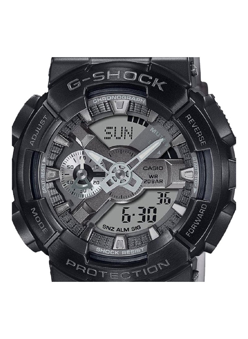 Casio Men Watch G-Shock Analog Digital Grey Dial Resin Band Metal Covered Bezel GM-110MF-1ADR. - Image 3