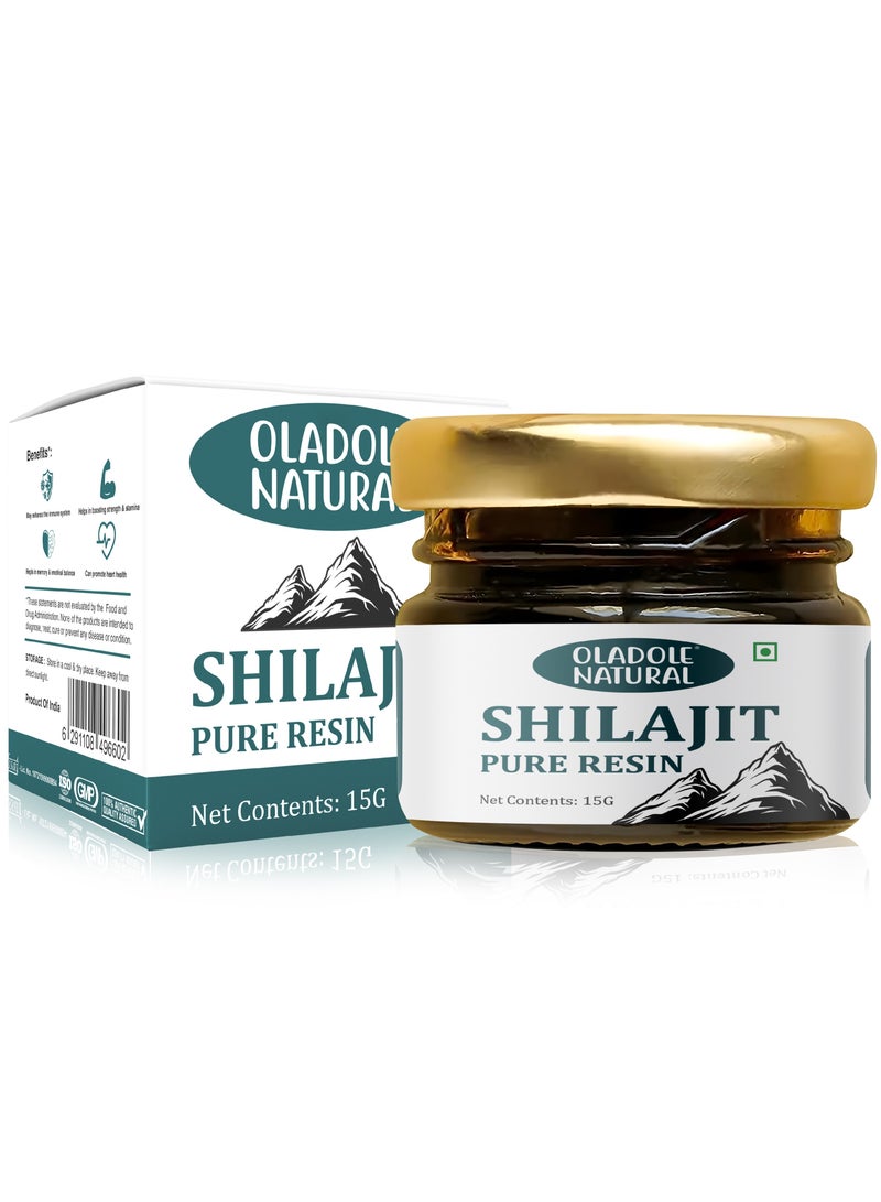 أولادول ناتشورال راتنج شيلاجيت النقي - 15 جرام، يدعم الطاقة والقدرة على التحمل والقوة مع ملعقة قياس - Image 1