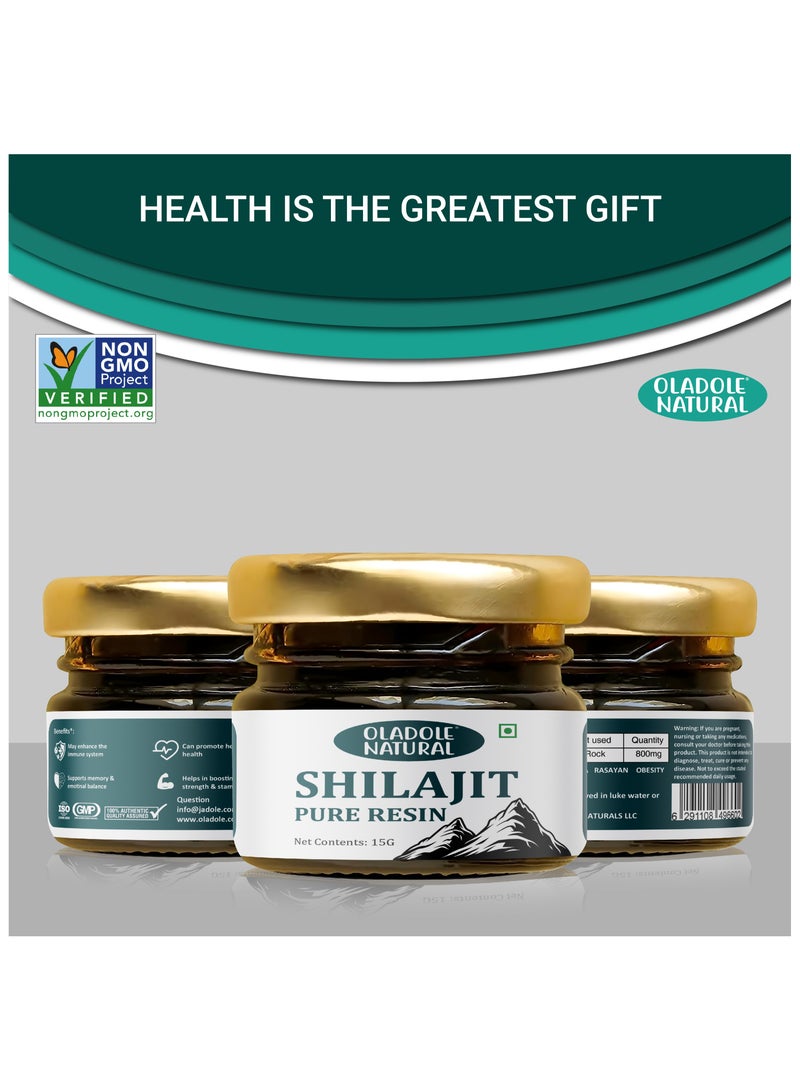 أولادول ناتشورال راتنج شيلاجيت النقي - 15 جرام، يدعم الطاقة والقدرة على التحمل والقوة مع ملعقة قياس - Image 2