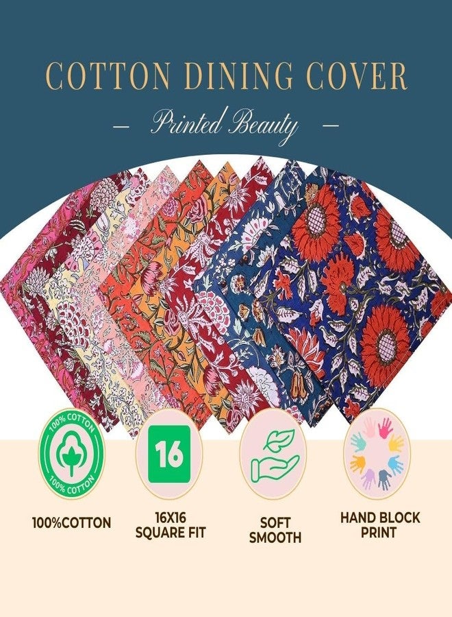 KLAVATE 10 Pc Mix Lot Napkin Hand Block Print Napkin 100% Cotton Napkin Handmade 16x16 Inch Jaipuri Printed Dining Table Cloth, Multicolor - Image 3