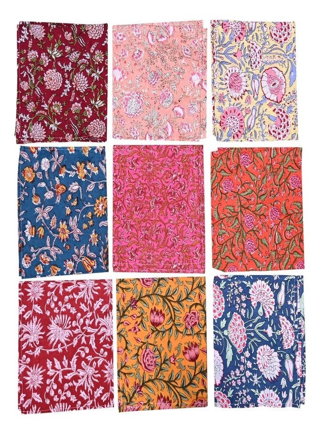 KLAVATE 10 Pc Mix Lot Napkin Hand Block Print Napkin 100% Cotton Napkin Handmade 16x16 Inch Jaipuri Printed Dining Table Cloth, Multicolor - Image 2