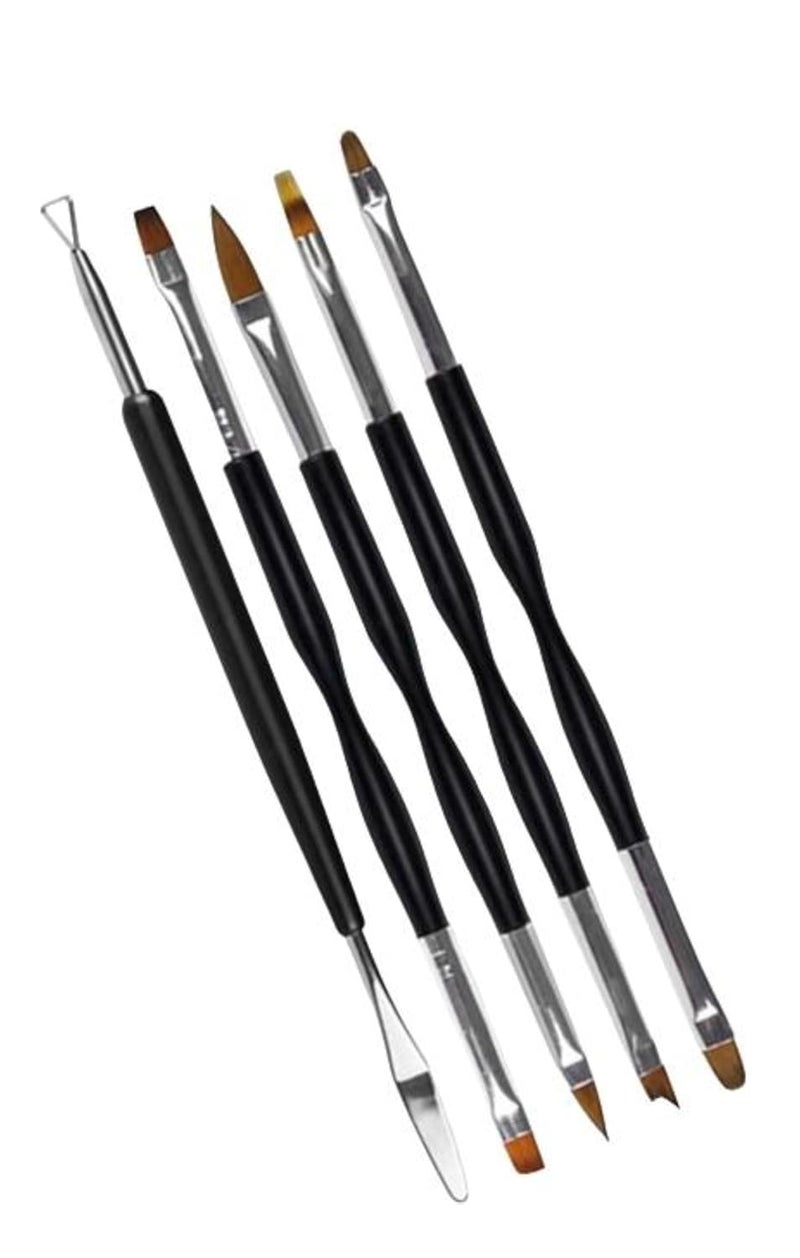 bolt bee Boltbee 5Pcs Acrylic Nail Art Brush Set Mer maid Handle Nail Flower Painting Pen Nail Gradient Brushes UV Gel Builder Manicure DIY Tools - Image 1
