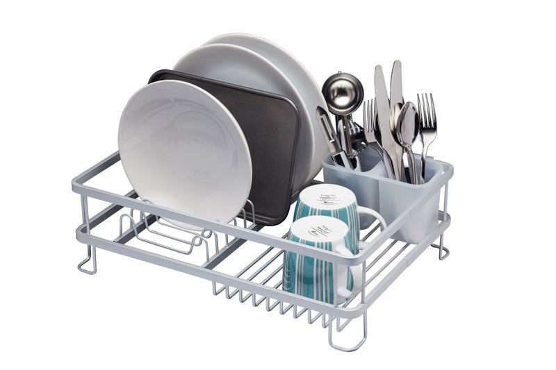 MasterClass Aluminium Dish Drainer Rack Sink Dish Rack with Large Capacity 42 x 30 x 13 cm Silver