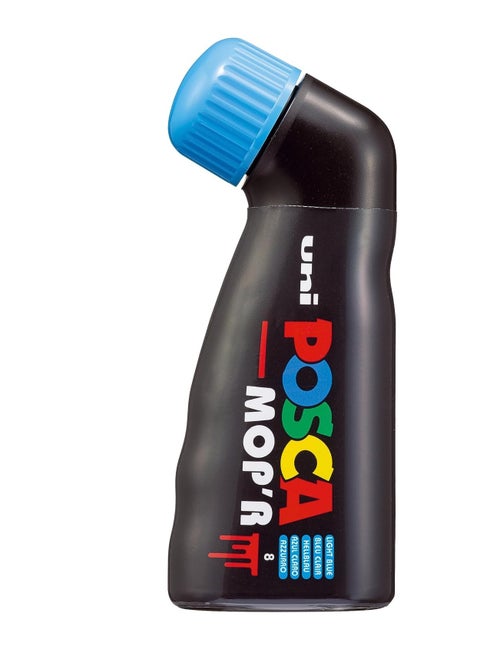POSCA - Uni Mitsubishi Pencil - MOP'R Marker - Round Tip XXL 3-19 mm - Ergonomic Shape, Semi-Rigid Body - Water-Based Paint Marker - All Holder - Light Blue
