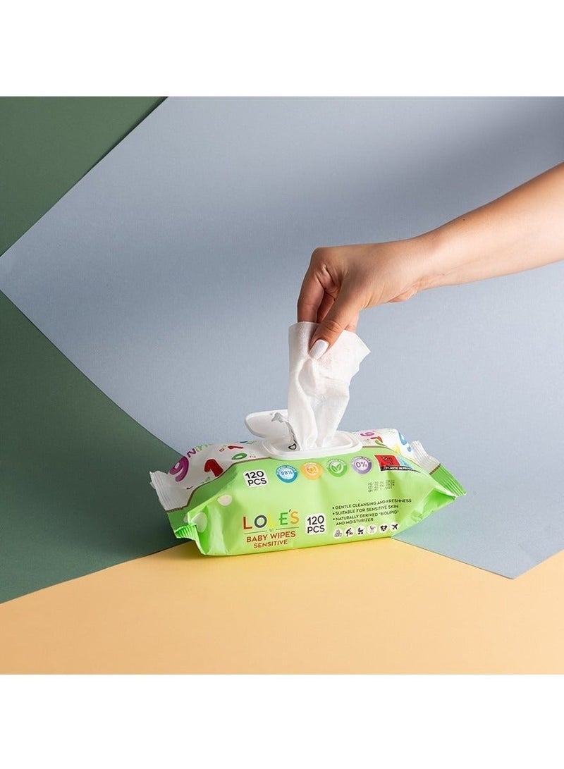 Lole's Baby Cleaning Sensitive Wet Wipes, Pack of 1 x 120 Wipes - Image 5