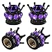 YTFRL 4 PCS Crown Tire Valve Stem Caps Bling Tire Stem Cap Covers with Rubber Ring Copper Core Dustproof Handmade Crystal Wheel Valve Covers for Car SUV Truck Car Accessories Black Purple - Image 2