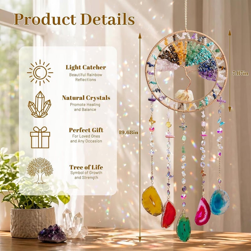 Dreamocean ماسكات الشمس الشاكرا الكريستالية للنافذة معل��ة منشور قوس قزح ماسك الضوء للنوافذ ديكور الحديقة والجدار لغرفة التأمل واليوغا - Image 5