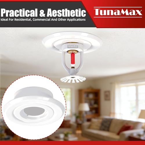 TunaMax (2 Pack) 3/4" IPS Fire Sprinkler Escutcheons Standard Sprinkler Head Cover Plate Trim Ring White - Image 4