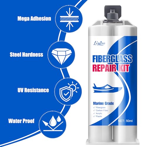 Limino Marine Fiberglass Repair Kit - 100ml Fiberglass Resin Filler for Fiberglass Bathtub Chips Cracks Holes Scratch Repair - Gel Coat Repair Kit for Boats, Jet Skis, Surf Boat, Kayak, UV-Resistant - Image 3