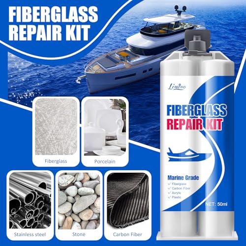 Limino Marine Fiberglass Repair Kit - 100ml Fiberglass Resin Filler for Fiberglass Bathtub Chips Cracks Holes Scratch Repair - Gel Coat Repair Kit for Boats, Jet Skis, Surf Boat, Kayak, UV-Resistant - Image 4