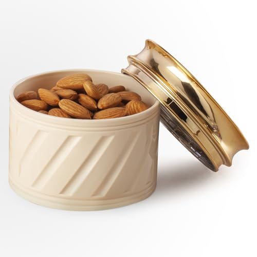 Selvel Unbreakable & Air Tight Dry Fruit Container Tray Set with Lid & Serving Tray, Airtight Container Set 430ml (4 Pieces, Polypropylene) (Elegance Ivory) - Image 4