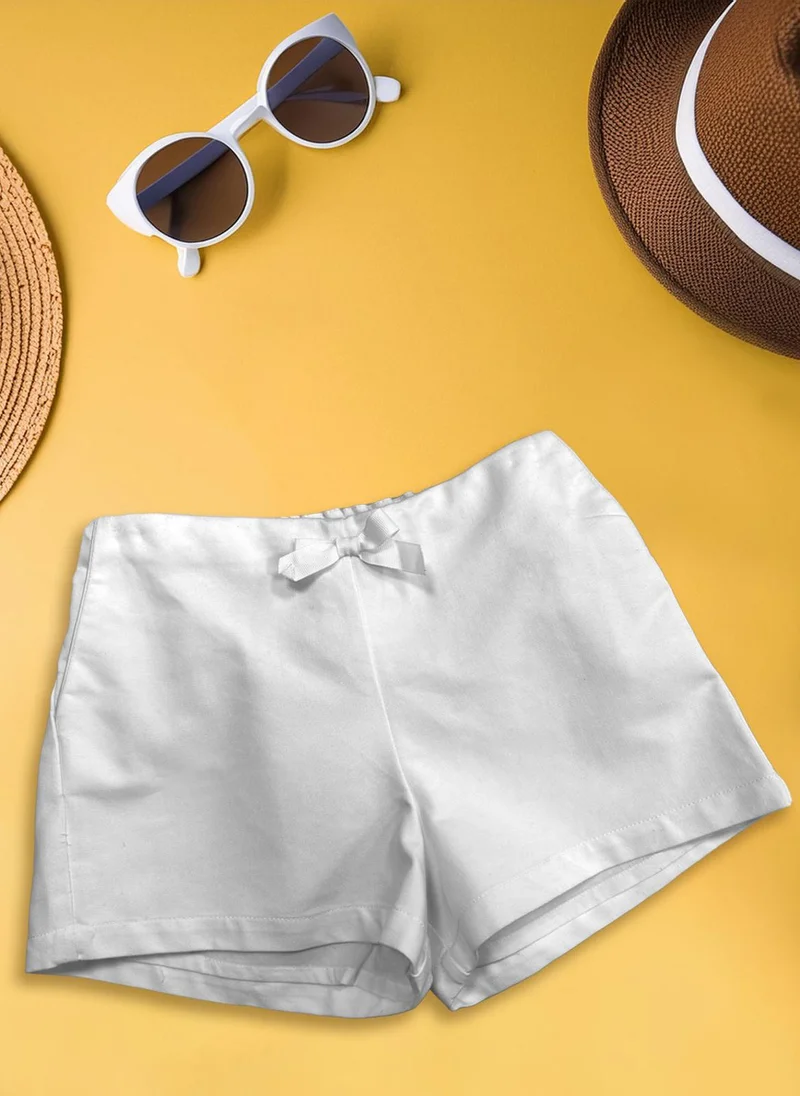 ون فرايدي One Friday Off White Solid Shorts for girls