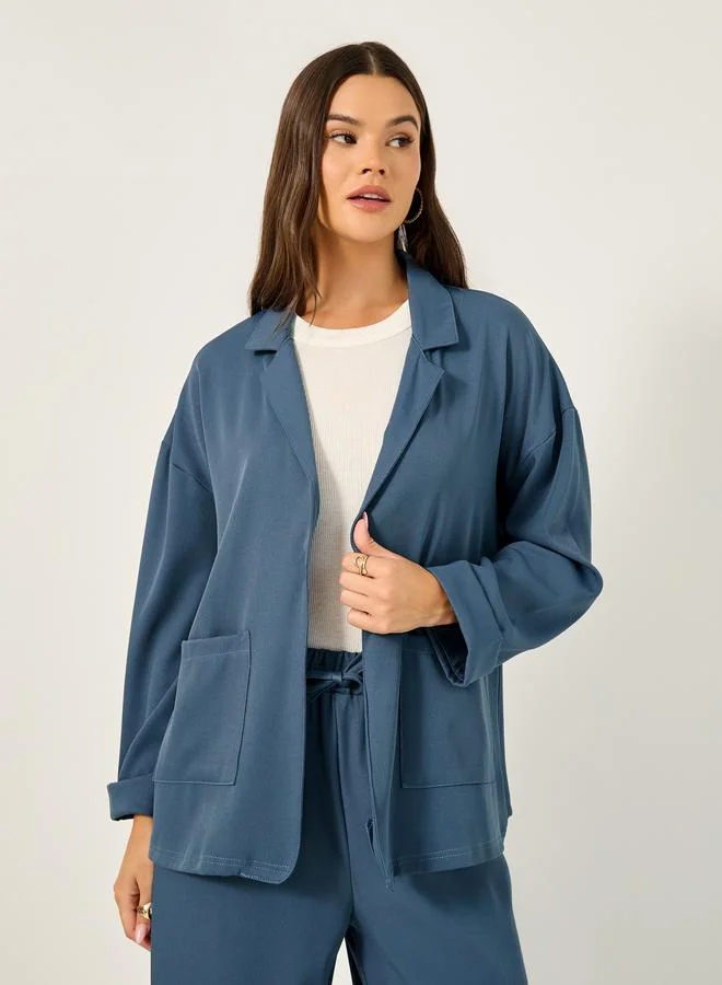 Styli Styli Solid Oversized Blazer and Wide Leg Pants Co-Ords