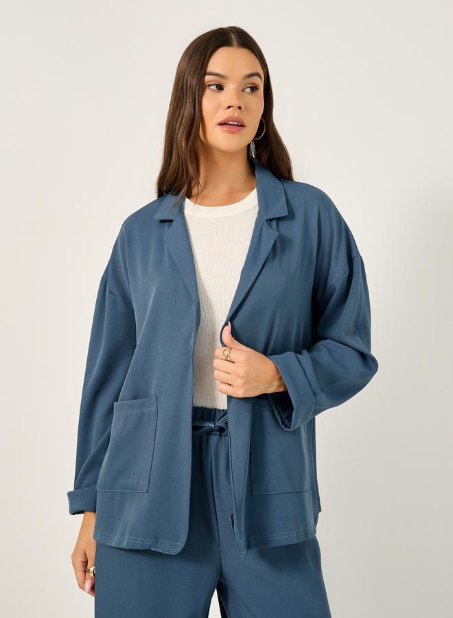 Styli Solid Oversized Blazer and Wide Leg Pants Co-Ords - Image 5