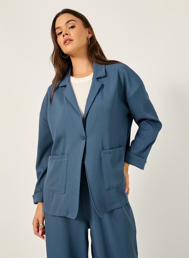 Styli Solid Oversized Blazer and Wide Leg Pants Co-Ords - Image 3