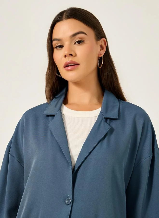 Styli Styli Solid Oversized Blazer and Wide Leg Pants Co-Ords