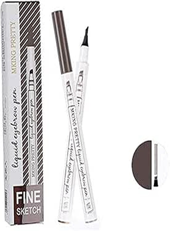S SNUOY Eyebrow Tattoo Pen Microblading Ink Pen with Four Tips Dark Grey