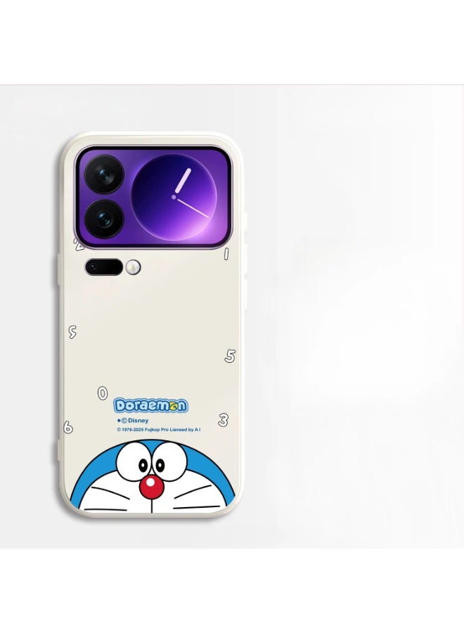 Doraemon Themed Phone Case with Clock Holder for Xiaomi 17 Pro or Pro Max Adorable Design Convenient Viewing Angle and Reliable Protection - Image 2
