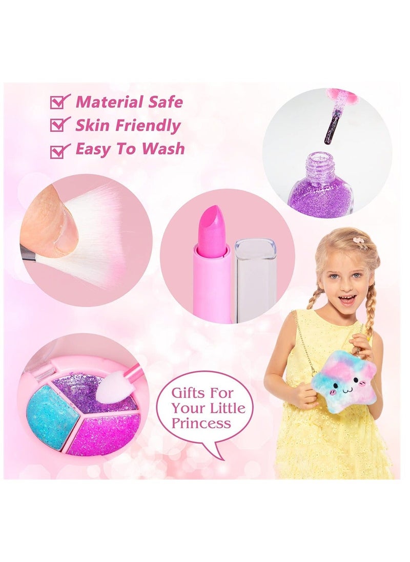 Generic - Kids Makeup Kit, Kids Non Toxic  Makeup Kit Toys for Girl, Real Washable Make Up Toys, Child Pretend Play Makeup Set with Cosmetic Bag for Age 3-12 Year Old Children Gift - Image 1