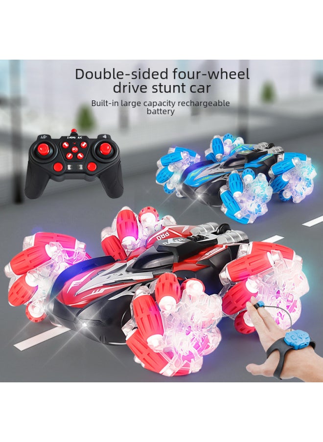 Generic Remote Control Car Toy - High-speed Off-road Vehicle Shock Absorption Durable Tires-Color:Dual Spray Light Stunt Car*blue [single Remote Control]  - Image 4