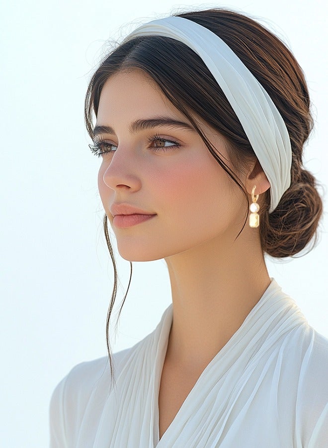 هاف دريم جودة عالية ورائعة أقراط مطلية بالذهب بحواف من الكريستال، أقراط هندسية متعددة الأشكال للسيدات - أصفر - Image 2