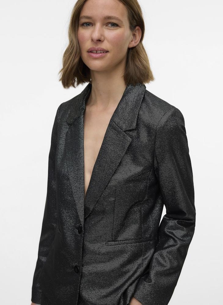 فيرو مودا بليزر طويل بأكمام لامعة من فيمسافينا - Image 1