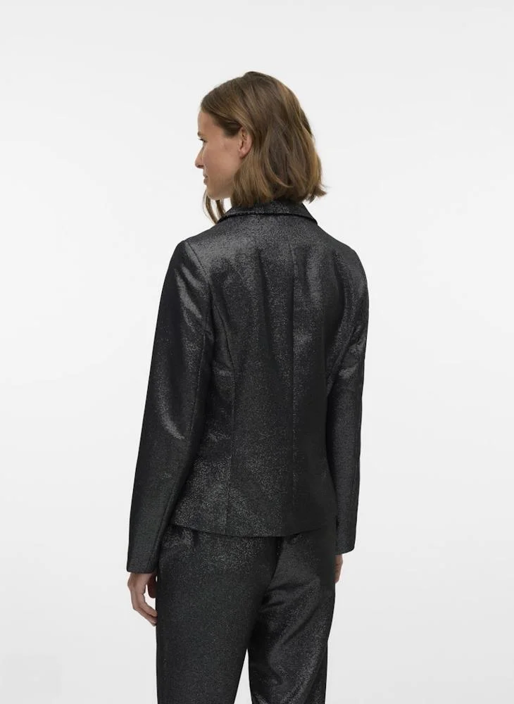 VERO MODA Vmsafina Shiny Fitted Long Sleeve Blazer