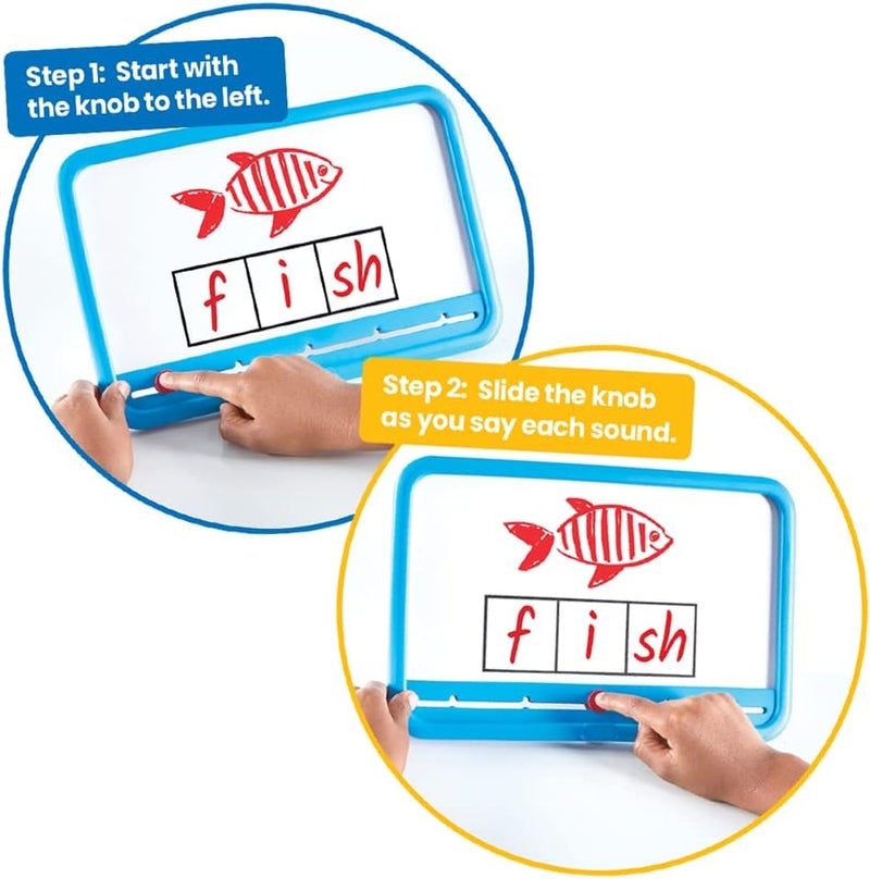 hand2mind hand2mind Elkonin Boxes Magnetic Dry Erase Boards Set Phonemic Awareness Speech Therapy Materials Letter Sounds for Kindergarten Phonics Science of Reading Manipulatives Set of 8 - Image 2