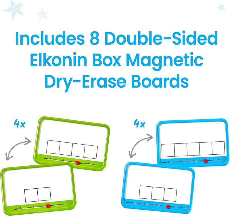 hand2mind hand2mind Elkonin Boxes Magnetic Dry Erase Boards Set Phonemic Awareness Speech Therapy Materials Letter Sounds for Kindergarten Phonics Science of Reading Manipulatives Set of 8 - Image 3