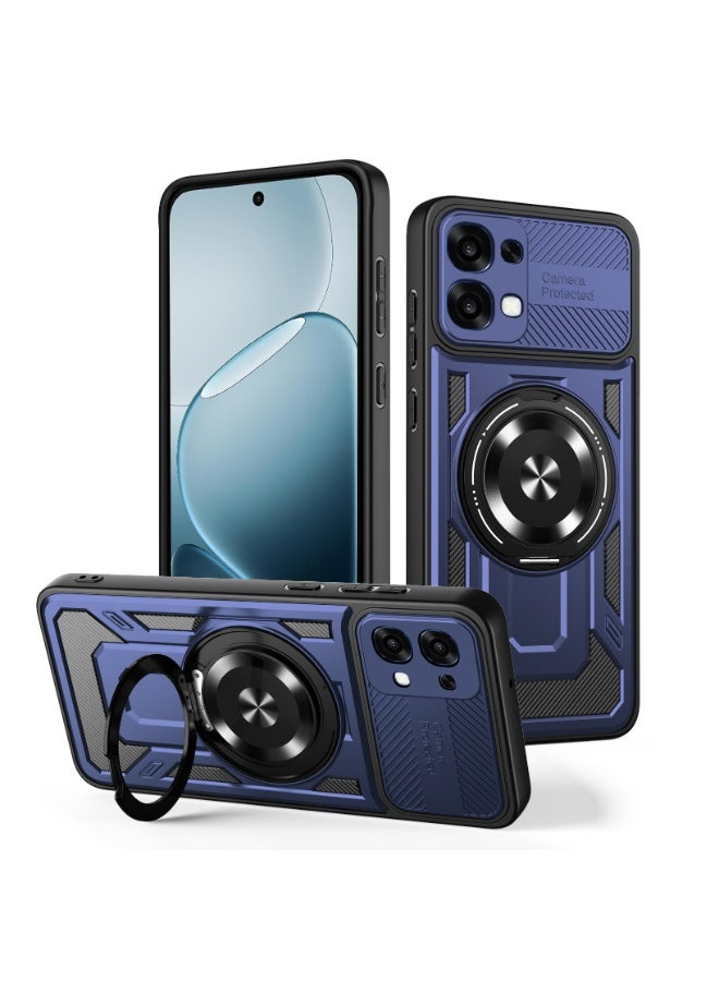 جراب وغطاء حماية مقاوم للصدمات وحمايه للكاميرا ومتوافق مع Oppo A6 Pro (ازرق)