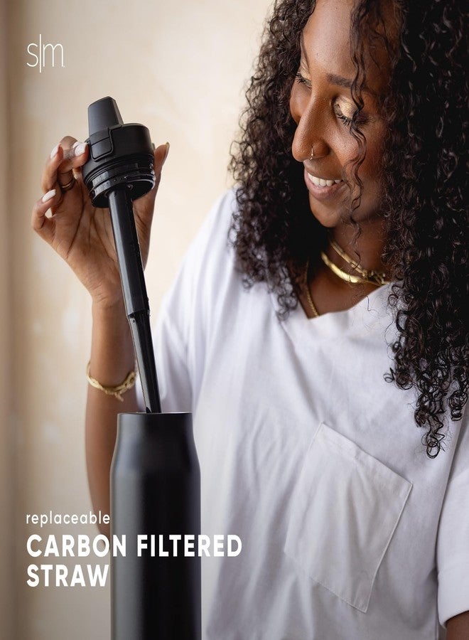 سيمبل مودرن زجاجة مياه بسيطة وعصرية مزودة بفلتر | زجاجات مياه معزولة من الفولاذ المقاوم للصدأ مزودة بفلتر كربوني للسفر | قابلة لإعادة الاستخدام للحصول على مياه شرب نظيفة أثناء التنقل | 24 أونصة، لون توت العليق - Image 5