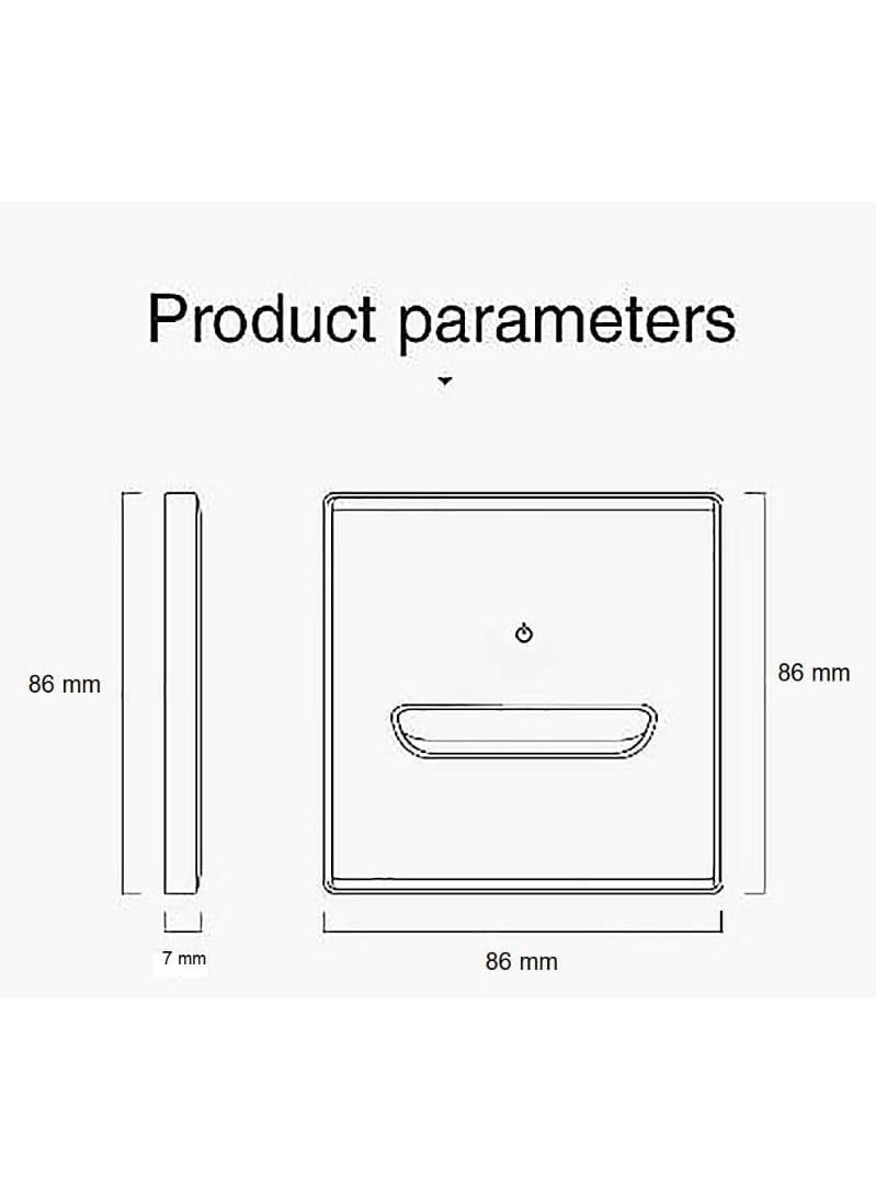 Cloyster - Cloyster Wallpad Light Switch Press ButtonWall Light Switch Chrome Toggle Press Button Tempered Glass Plate Blue LED LightTempered Glass Switch Socket with Indicator Light SelfReset 2WAY WHITE - Image 1