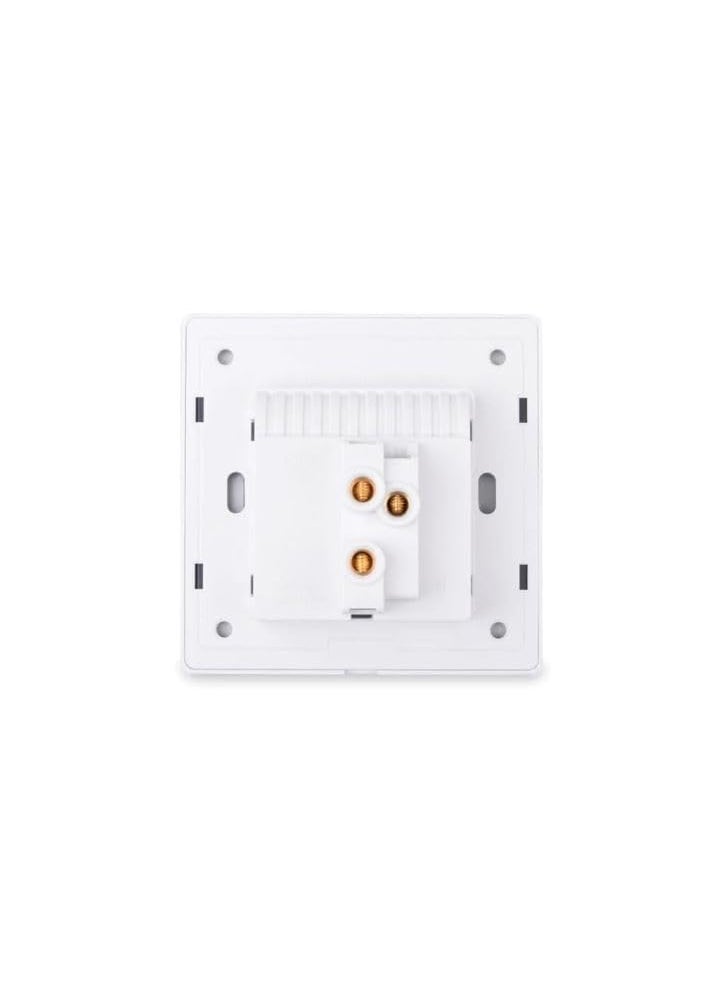 Cloyster - Cloyster Wallpad Light Switch Press ButtonWall Light Switch Chrome Toggle Press Button Tempered Glass Plate Blue LED LightTempered Glass Switch Socket with Indicator Light SelfReset 2WAY WHITE - Image 1