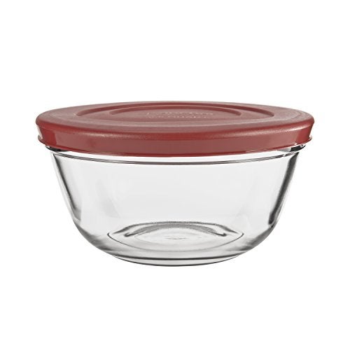 Anchor Hocking Glass Mixing Bowls with Lids, Cherry, 2.5 Quart (Set of 2) - - Image 4