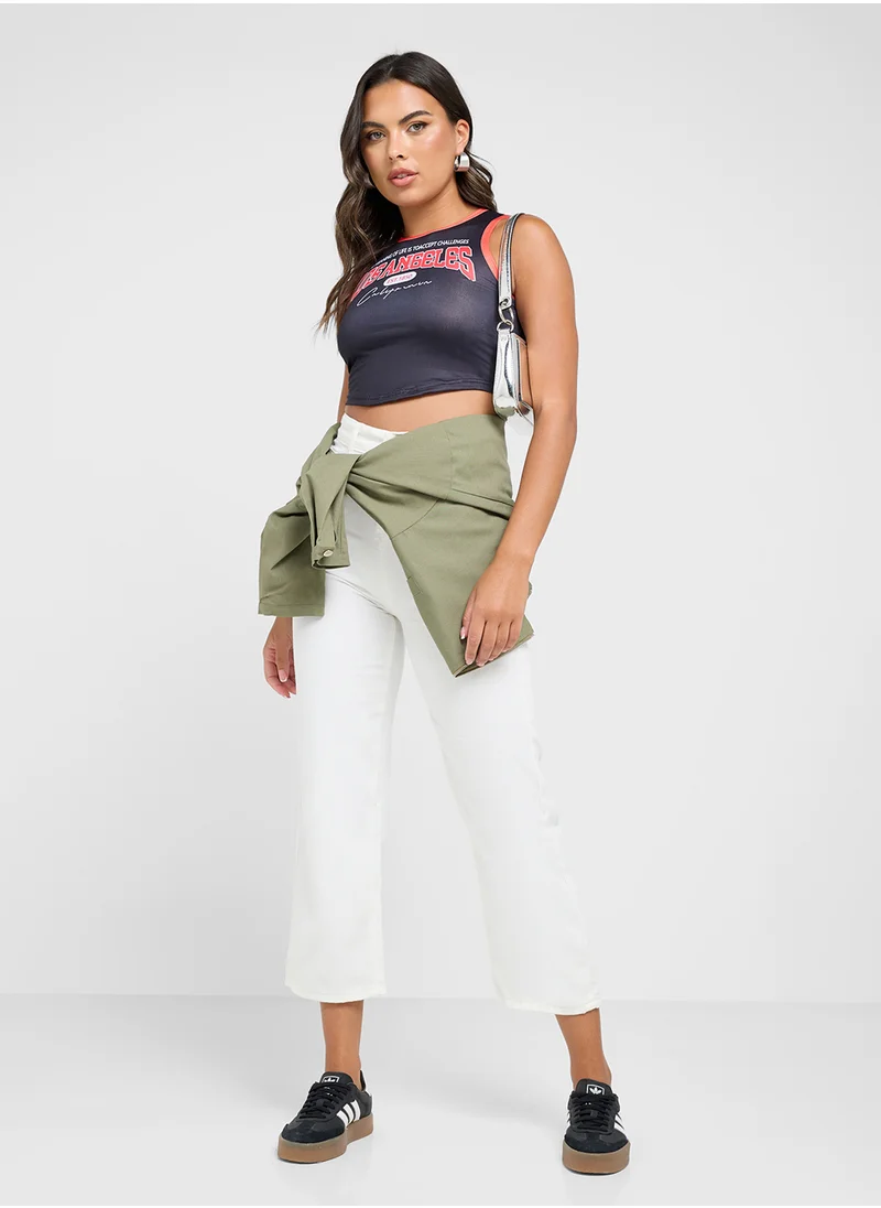 جينجر Contrast Ringer Varsity Vest
