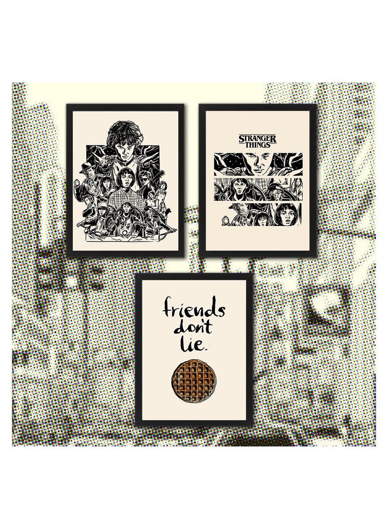 إم إي سي سترينجر ثينجس مجموعة من ثلاث لوحات جدارية مقاس 21x30 سم - Image 2